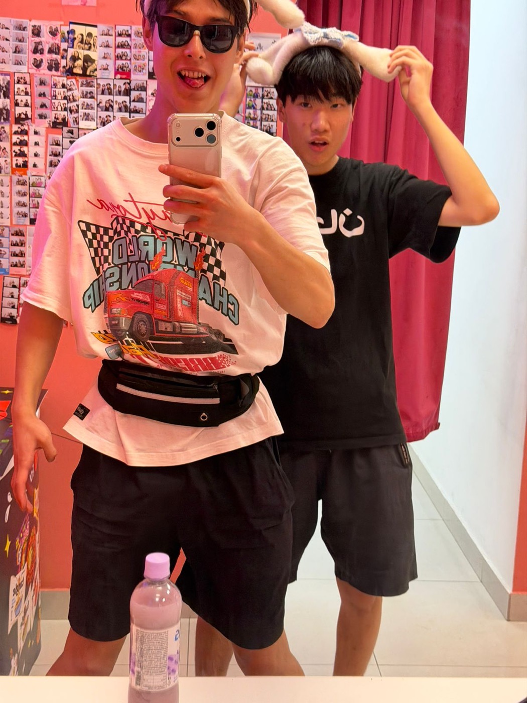 Mirror photo with friend